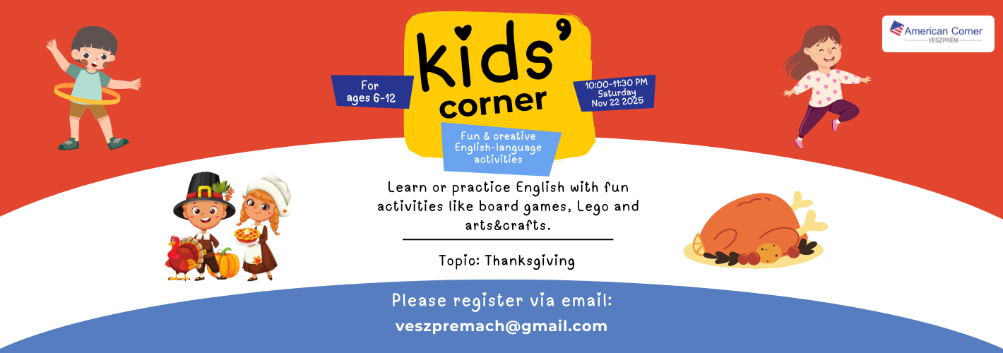 Kids corner - Join us for a fun morning, where kids can learn or practice the English language with fun activities