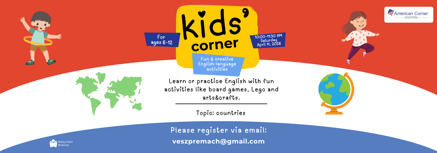 Kids corner - Join us for a fun morning, where kids can learn or practice the English language with fun activities 