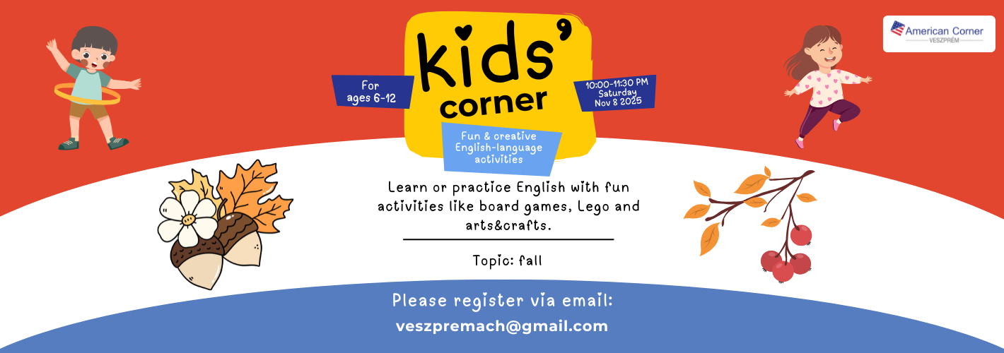 Kids' Corner- Join us for a fun morning, where kids can learn or practice the English language with fun activities