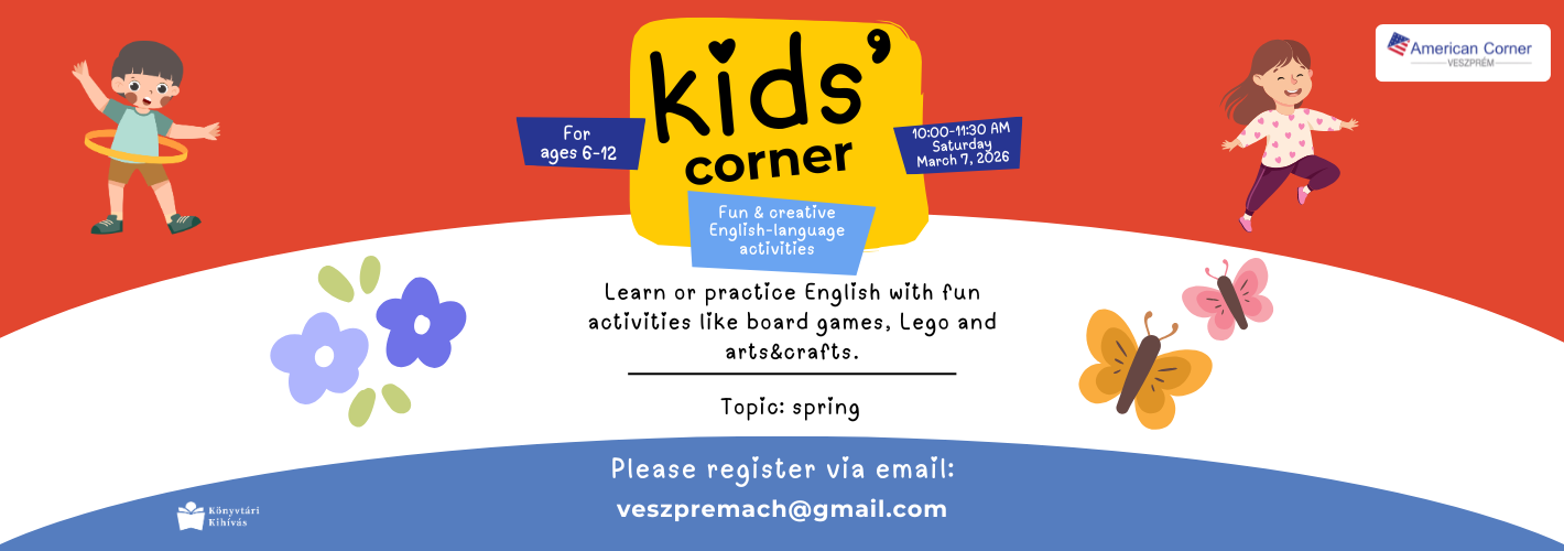 Kids corner - Join us for a fun morning, where kids can learn or practice the English language with fun activities