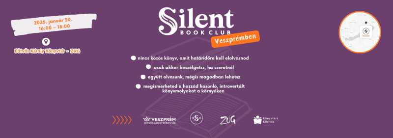 A Silent Book Club Veszprémben - Helyszín: Eötvös Károly Könyvtár - ZUG