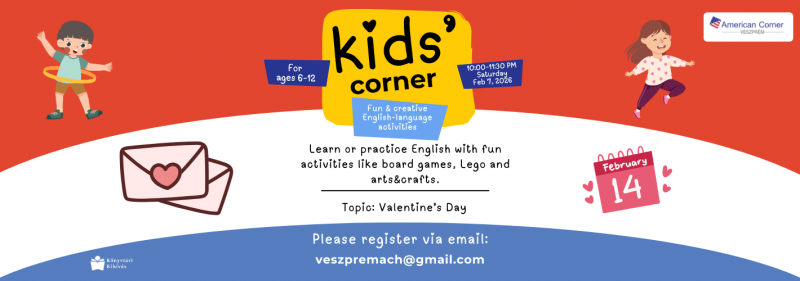 Kids corner - Join us for a fun morning, where kids can learn or practice the English language with fun activities 